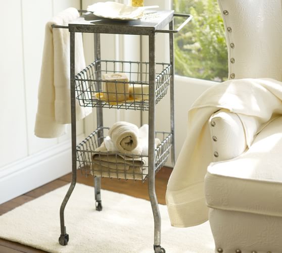 Pottery Barn GALVANIZED METAL FLOOR STORAGE