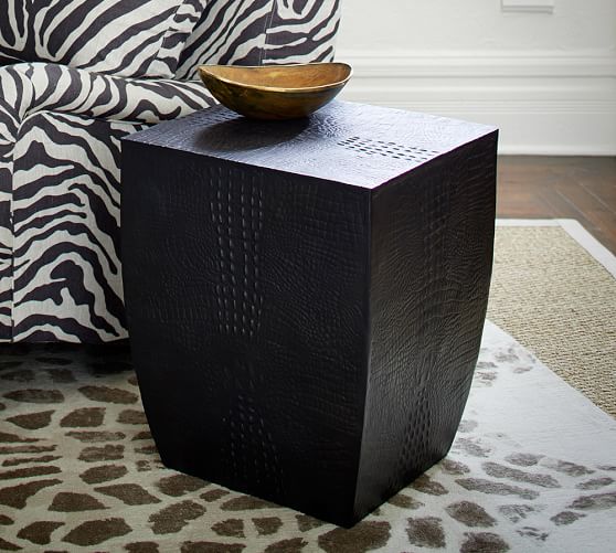 Pottery Barn KEN FULK CAST METAL CROCODILE SIDE TABLE