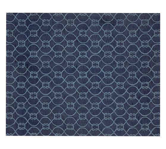 Pottery Barn KNOT TUFTED RUG - BLUE