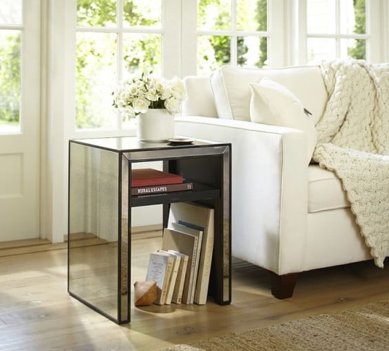 Pottery Barn MARNIE MIRRORED SIDE TABLE