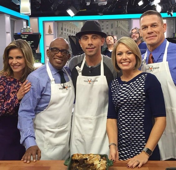 Watch Billy Dec show Al Roker, John Cena, Dylan Dreyer, and Natalie Morales how to make a Braised Short Rib Tater Tot Casserole on the Today Show. Image courtesy of Twitter.com/BillyDec