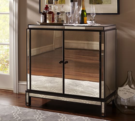 Pottery Barn MARNIE MIRRORED BAR CABINET