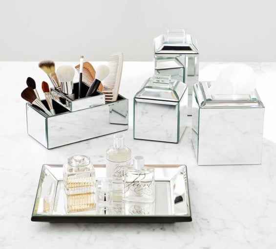 Pottery Barn MIRRORED BATH ACCESSORIES