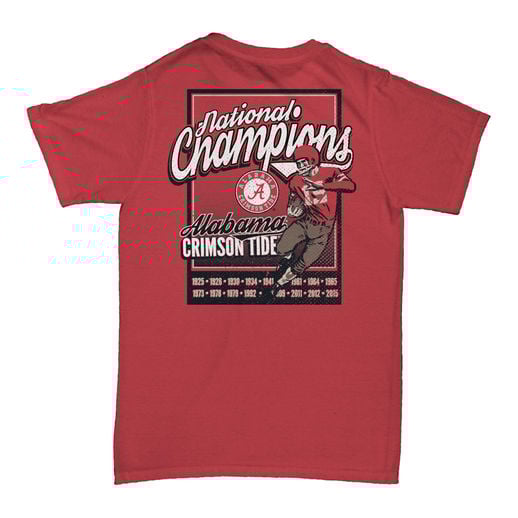 ALABAMA CRIMSON TIDE CRIMSON COLLEGE FOOTBALL PLAYOFF 2015 NATIONAL CHAMPIONS COMFORT COLORS T-SHIRT