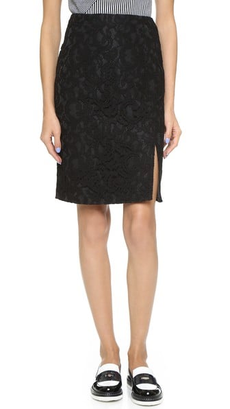 Carven Lace Pencil Skirt in Noir Shopbop