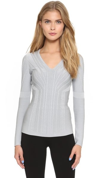 Cushnie et Ochs Long Sleeve Sweater in Light Grey. Shopbop The Luxe Sale