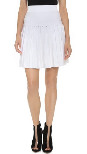 Cushnie et Ochs Pleated Skirt in White. Shopbop
