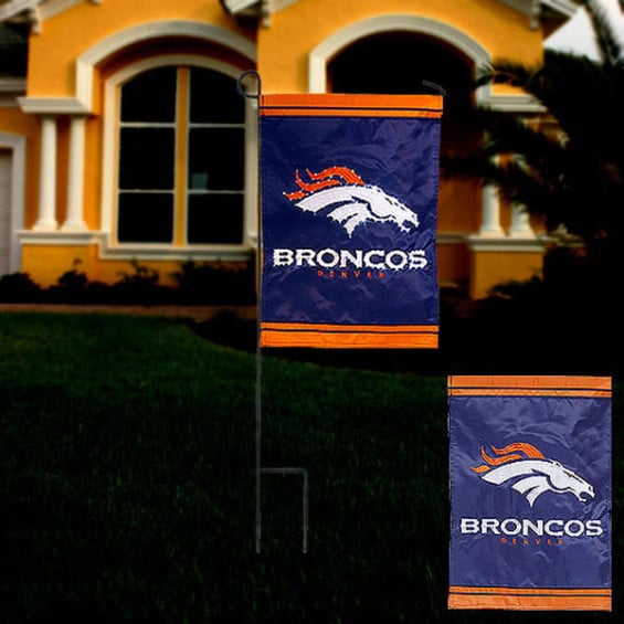 DENVER BRONCOS FIBER OPTIC GARDEN FLAG - NAVY BLUE:ORANGE