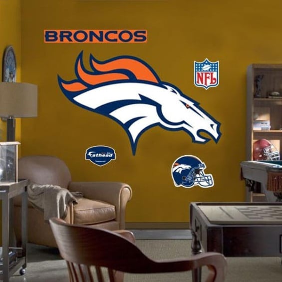 DENVER BRONCOS TEAM LOGO FATHEAD WALL STICKER