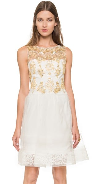 Marchesa Notte Sleeveless Lace Cocktail Dress in White. Shopbop