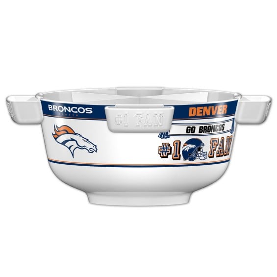 NFL Denver Broncos Snack Bowl, White, Large