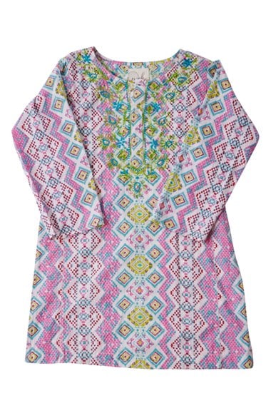 Peek 'Kenzi Khurti' Geo Print Dress (Toddler Girls, Little Girls & Big Girls) in Lime