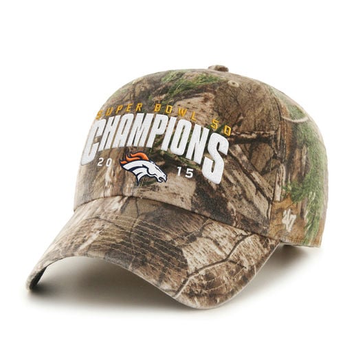 '47 DENVER BRONCOS REALTREE CAMO SUPER BOWL 50 CHAMPIONS CLEAN-UP ADJUSTABLE HAT