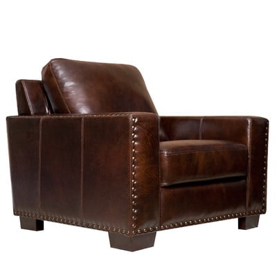 Abbyson Living Beverly Hand Rubbed Leather Armchair Nailhead Trim Wayfair Upholstered Furniture Sale