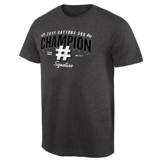 DENNY HAMLIN HEATHER GRAY 2016 DAYTONA 500 CHAMPION WHEELMAN T-SHIRT