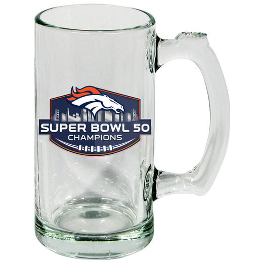 DENVER BRONCOS SUPER BOWL 50 CHAMPIONS 13OZ. GLASS SPORTS MUG