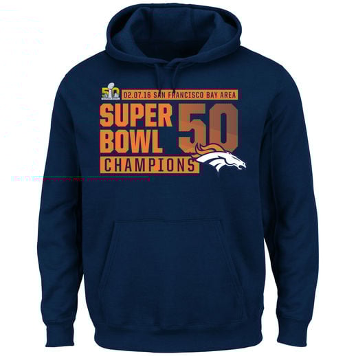 MAJESTIC DENVER BRONCOS NAVY SUPER BOWL 50 CHAMPIONS WINNERS TAKE VIII HOODIE