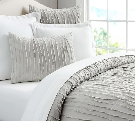 Pottery Barn CAMILLE DUVET COVER & SHAM Gray