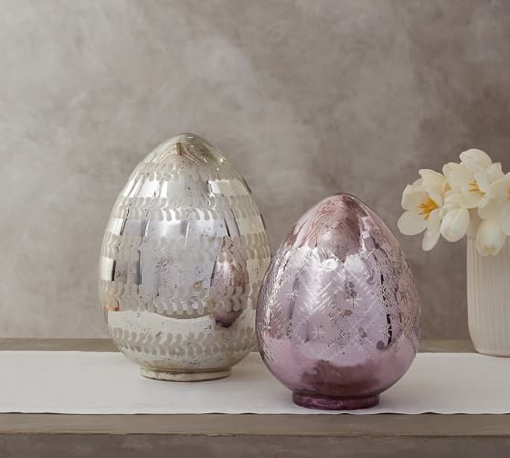 Pottery Barn LIT ETCHED MERCURY EGGS