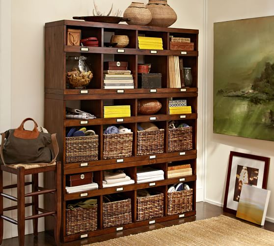 Pottery Barn OLIVIA CUBBY in Tuscan Chestnut Finish Pottery Barn Entryway Furniture Sale