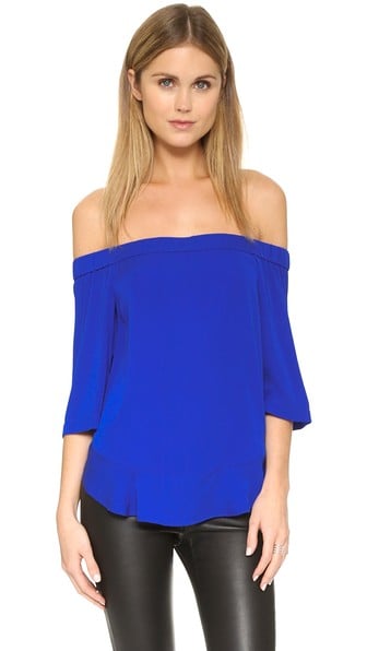 Rebecca Taylor Off Shoulder Top Cobalt Blue
