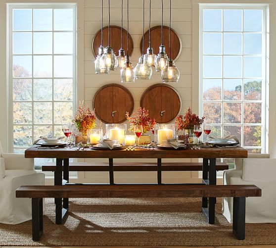Pottery Barn GRIFFIN RECLAIMED WOOD DINING TABLE & BENCH 3-PIECE DINING SET