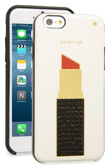 kate spade new york 'pucker up' iPhone 6 & 6s case lipstick black multi