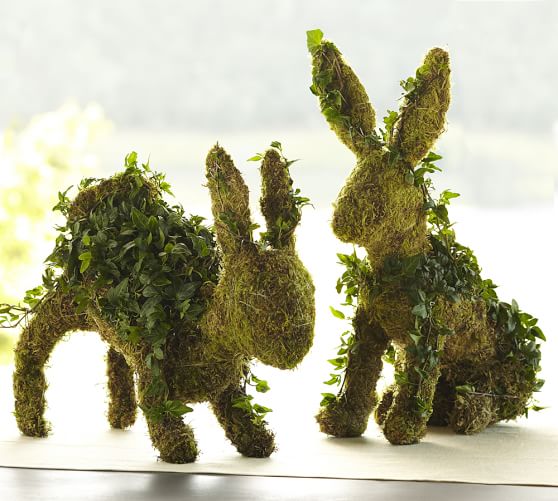 Pottery Barn LIVE IVY BUNNY TOPIARIES