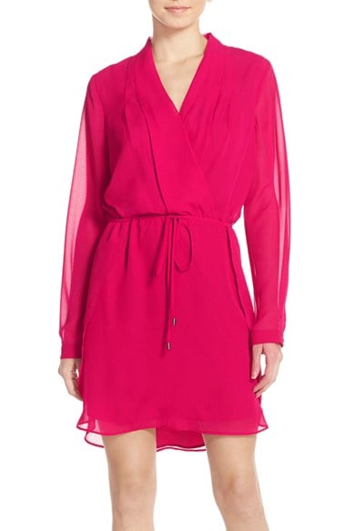 Adelyn Rae Crepe Blouson Dress Deep Pink