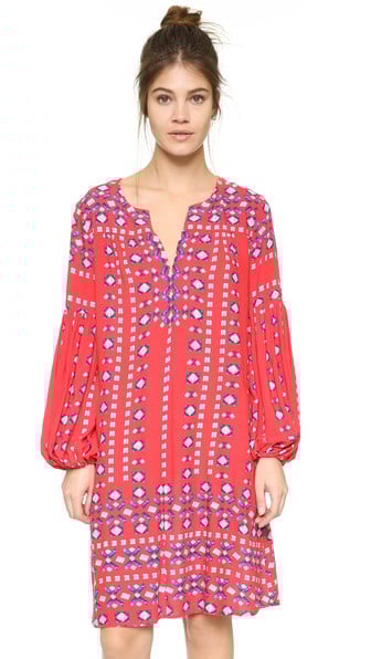 BCBGMAXAZRIA Omari Dress Red Berry Combo long sleeve dress for easter