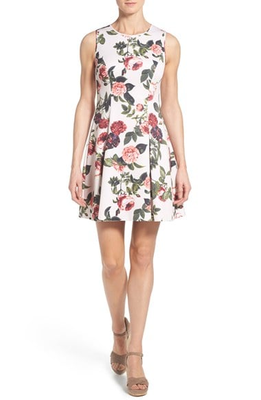 CeCe by Cynthia Steffe 'Bouquet Estate' Floral Print A-Line Dress Milky Petal