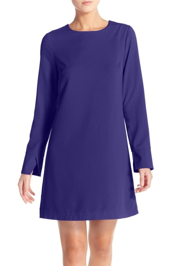 Chelsea28 Long Sleeve Crepe Shift Dress Navy Peacoat long sleeve dresses for easter