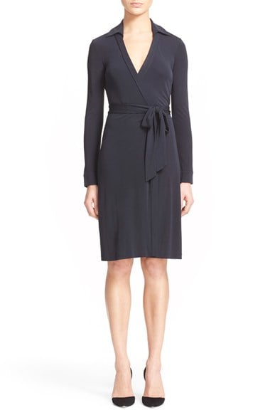 Diane von Furstenberg 'New Jeanne Two' Jersey Wrap Dress Black long sleeve dresses for easter