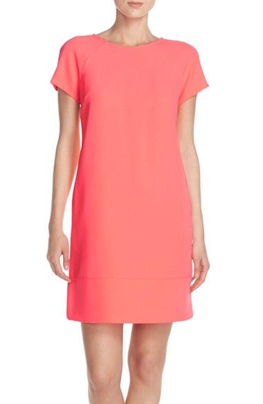 Donna Morgan Crepe A-Line Dress Neon Pink