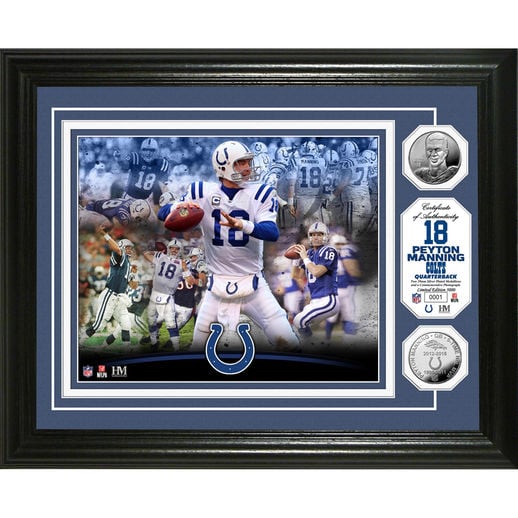 HIGHLAND MINT PEYTON MANNING INDIANAPOLIS COLTS CAREER SILVER COIN PHOTOMINT