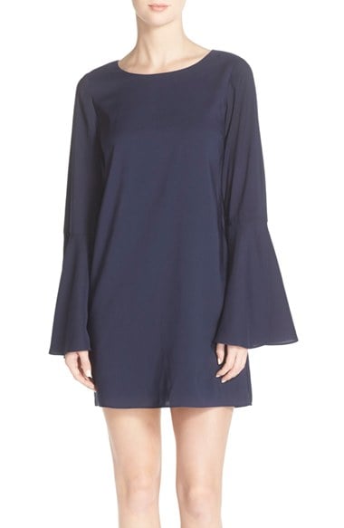 LIKELY 'Perry' Bell Sleeve Shift Dress Navy Blue long sleeve dresses for easter