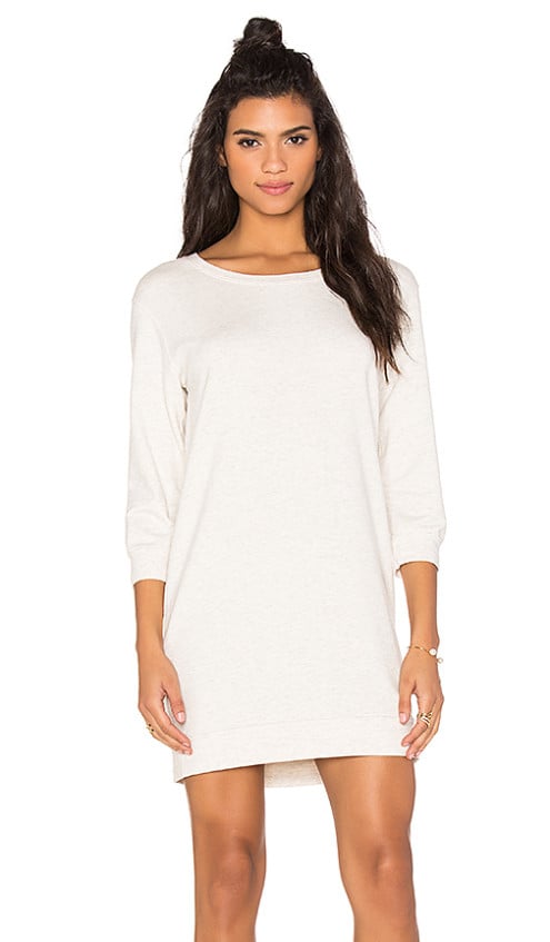 MONROW OATMEAL JERSEY SWEATSHIRT DRESS Natural long sleeve dresses for easter