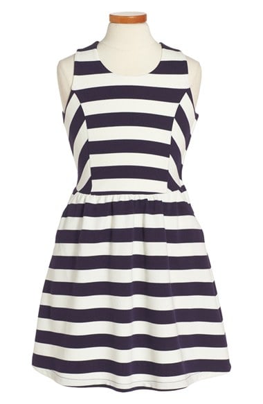 Ruby & Bloom 'Marina' Stripe Sleeveless Dress (Little Girls & Big Girls) Ivory Vanilla - Navy Stripe