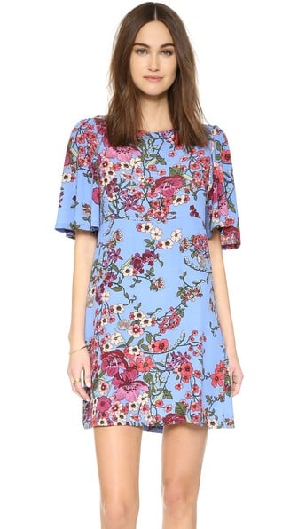 WAYF Floral Print A-Line Dress Blue Botanical a-line dresses for easter