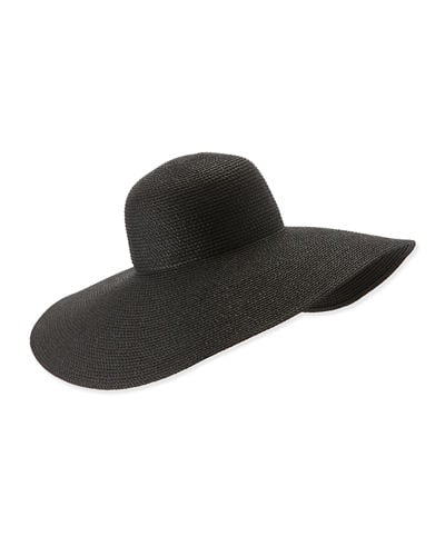 Eric Javits Woven Floppy Sun Hat Black, Cream, Peanut
