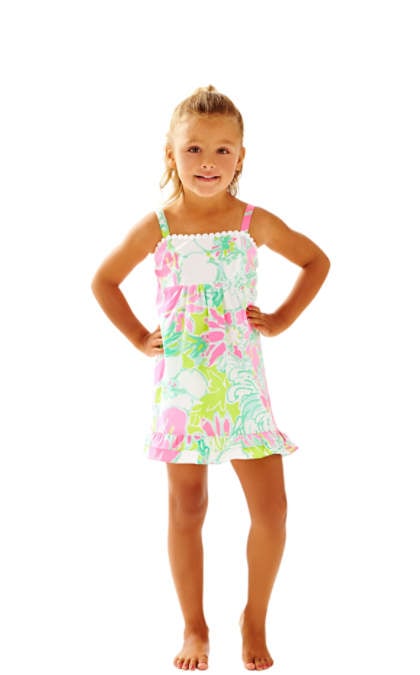 Lilly Pulitzer Girls Fifi Dress Flamingo Pink Dont Give A Cluck Mother Daughter Matching Outfits