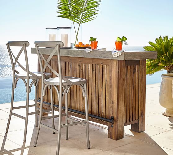 Pottery Barn ABBOTT ULTIMATE BAR & X-BACK BISTRO BARSTOOLS