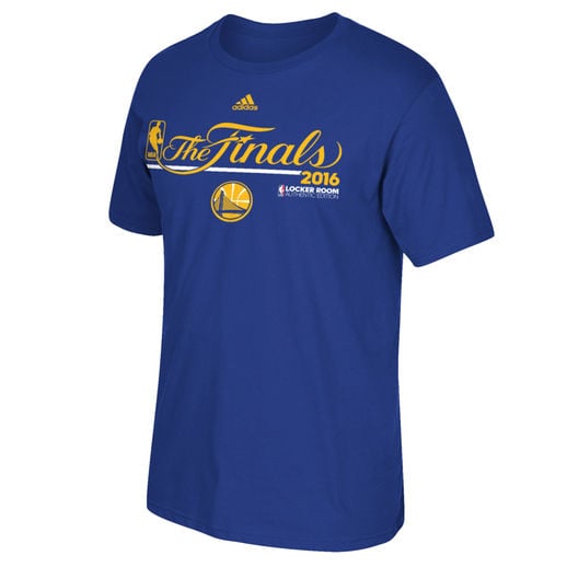 ADIDAS GOLDEN STATE WARRIORS ROYAL 2016 WESTERN CONFERENCE CHAMPIONS LOCKER ROOM T-SHIRT