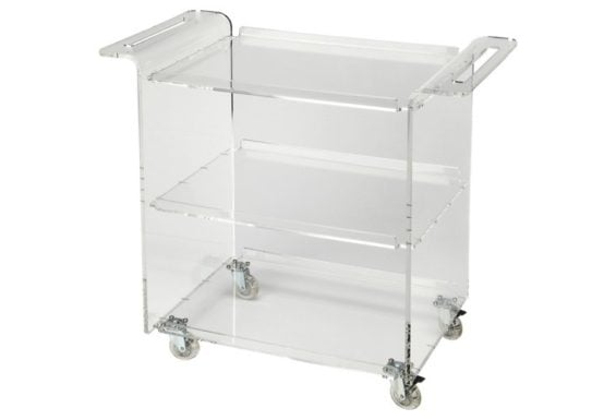Oaha Clear Rolling Bar Cart, Acrylic vintage inspired bar carts