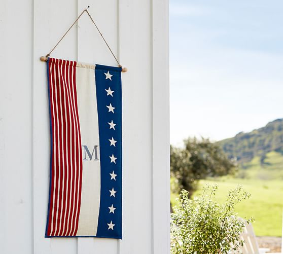 Pottery Barn AMERICANA PERSONALIZABLE FLAG pottery barn buy more save more sale memorial day 2016