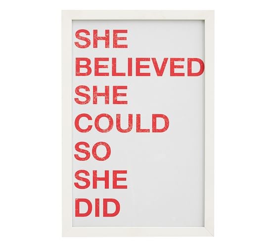 Pottery Barn SHE BELIEVED SHE COULD SO SHE DID FRAMED PRINT pottery barn buy more save more sale memorial day 2016