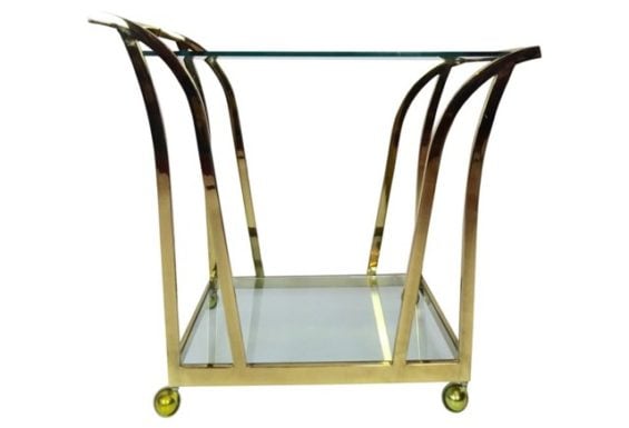Vintage Art Decor Brass Glass Bar Cart vintage bar carts