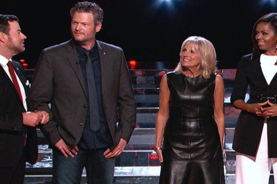 Watch The Voice Season 10 Top 10 Performances Episode 21 Videos: See First Lady Michelle Obama and Second Lady Dr. Jill Biden talk with Blake Shelton and Carson Daly before the top 10 contestants perform.