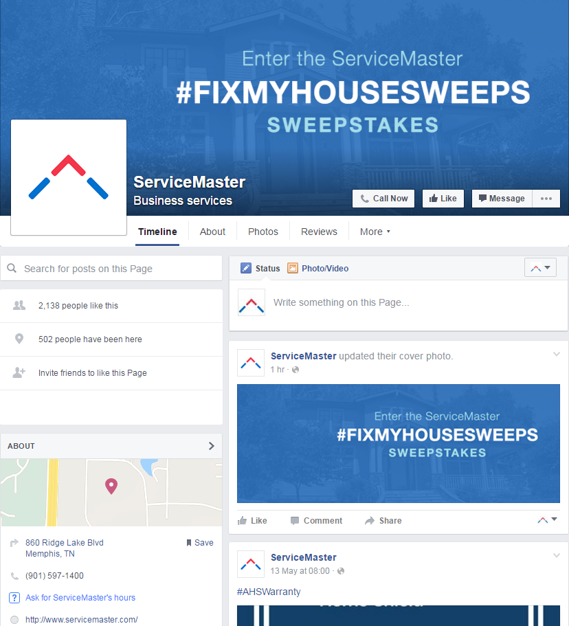 Be sure to head over to the ServiceMaster Facebook page to enter the ServiceMaster's sweepstakes for homeowners.