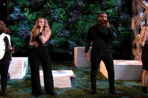 Watch The Voice Live Finale, Part 2 Episode 28 Videos: See Team Pharrell finalist Hannah Huston and former contestants Hannah Huston, Brian Nhira, Bryan Bautista & Caity Peters perform Adele's hit song "When We Were Young" on Tuesday, May 24, 2016.